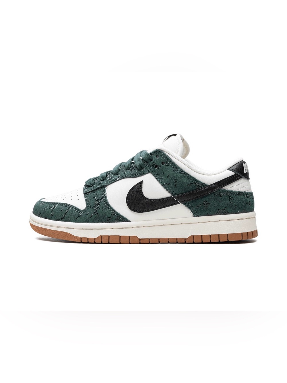 Nike Dunk Low — White, Dark Green & Black Low-Top Sneakers